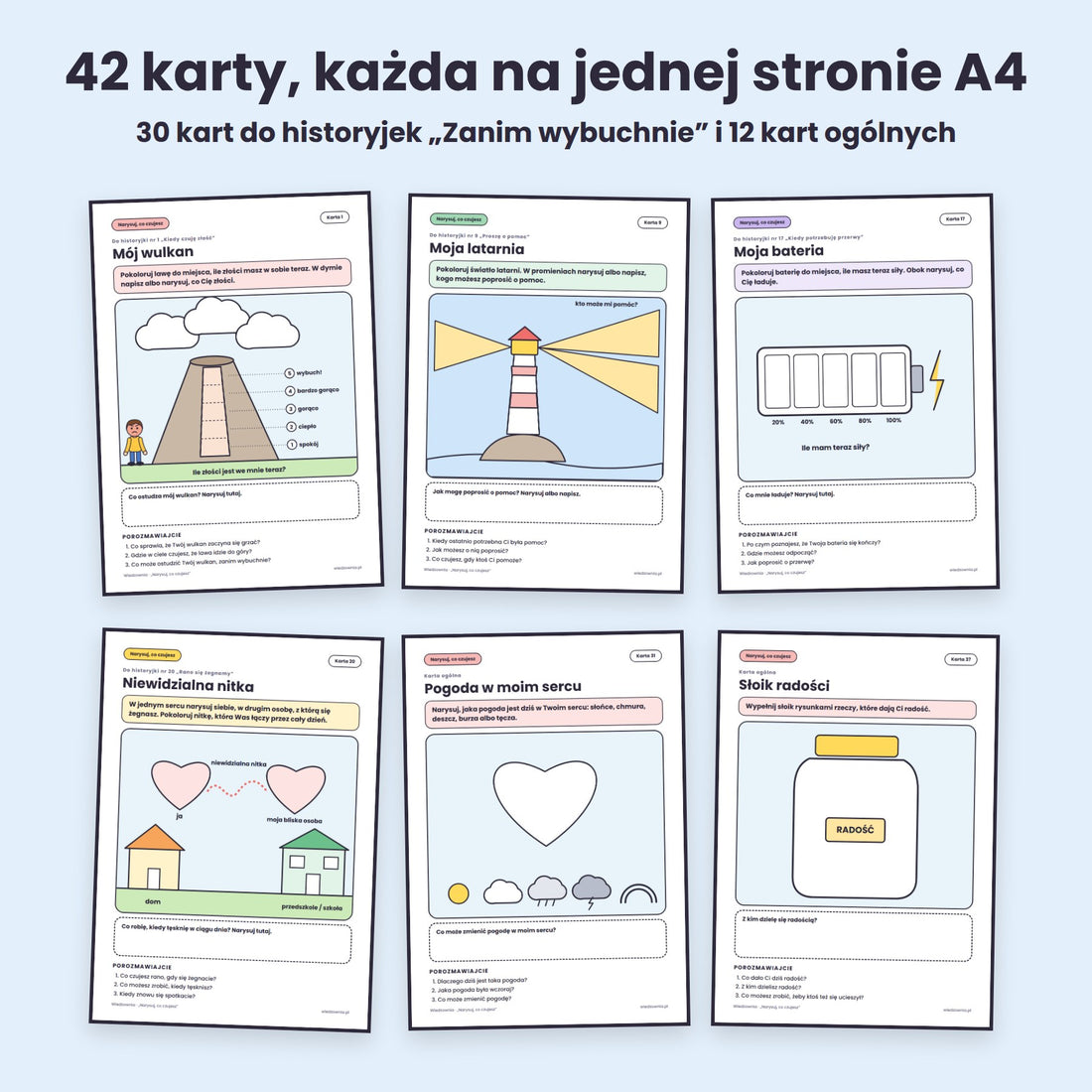 Przykładowe karty w wersji kolorowej