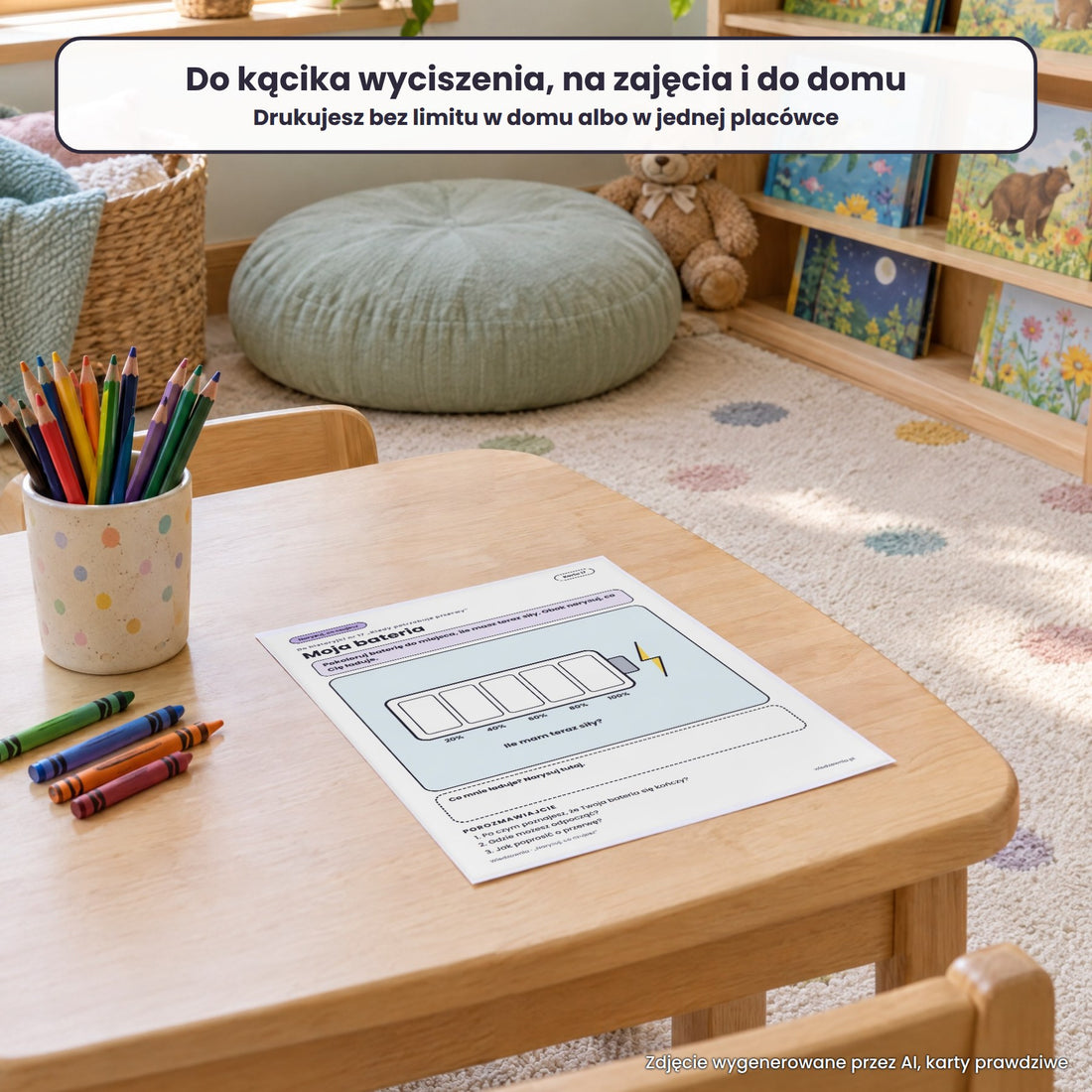 Karta „Moja bateria” w kąciku wyciszenia